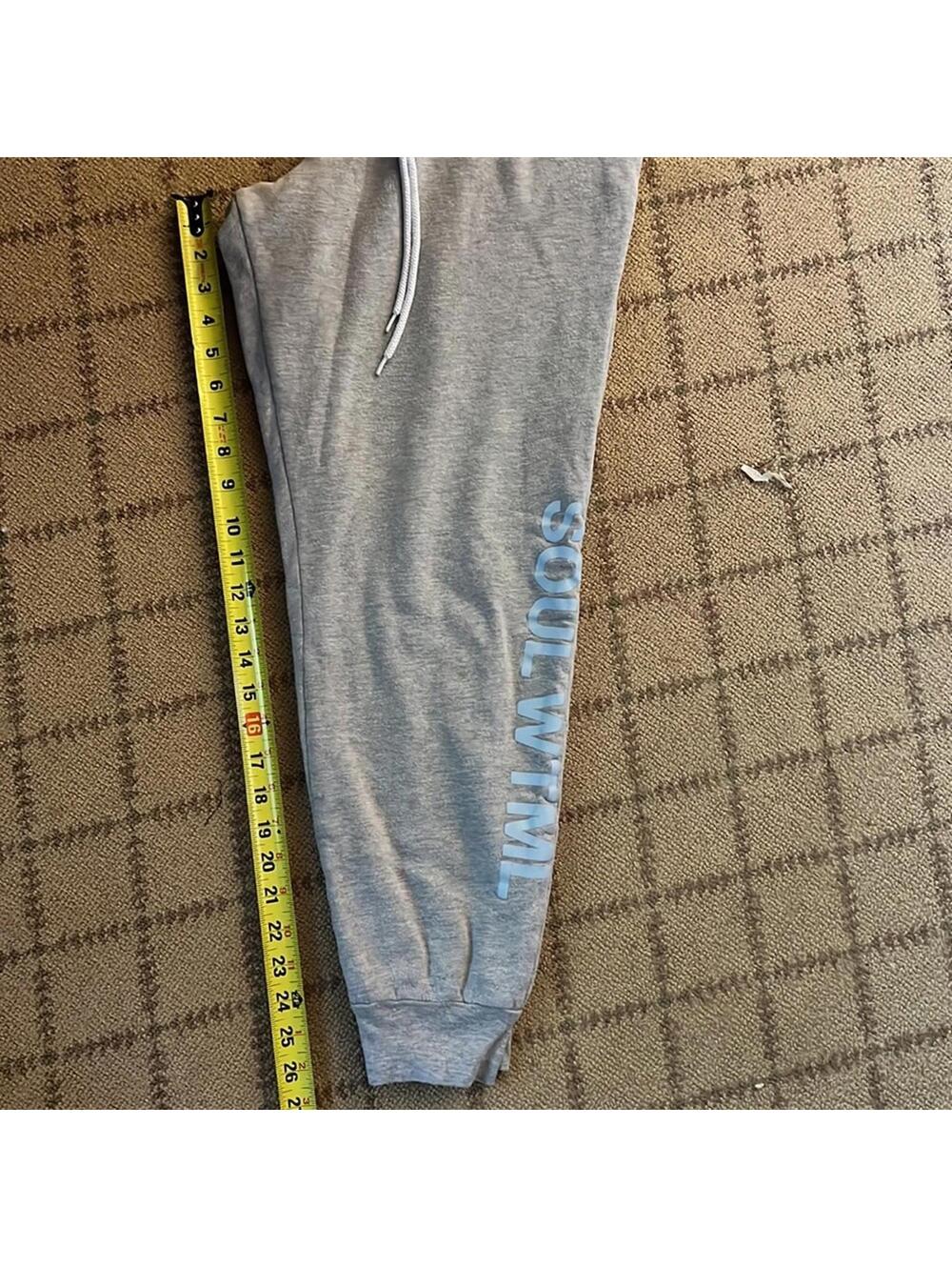 Soul Cycle gray joggers w SOUL WTML appliqué on side of leg M - Picture 6 of 10